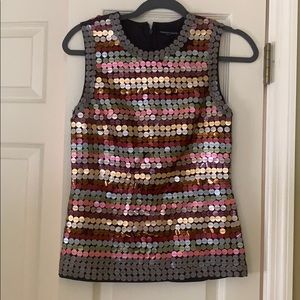 Sequin fitted sleeveless top
